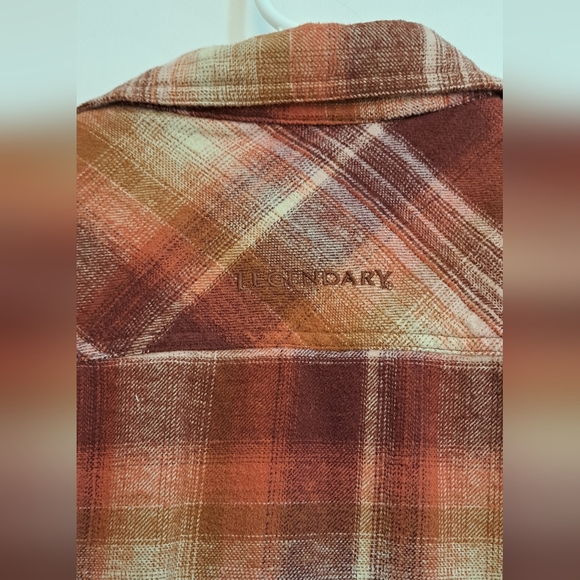 Legendary Whitetails Brown Orange Pumpkin Spice Flannel Button Up Womens Size L - Picture 6 of 11